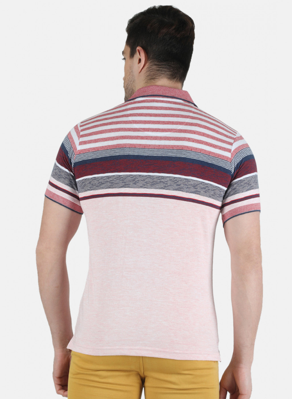 Men Pink Stripe T-Shirt
