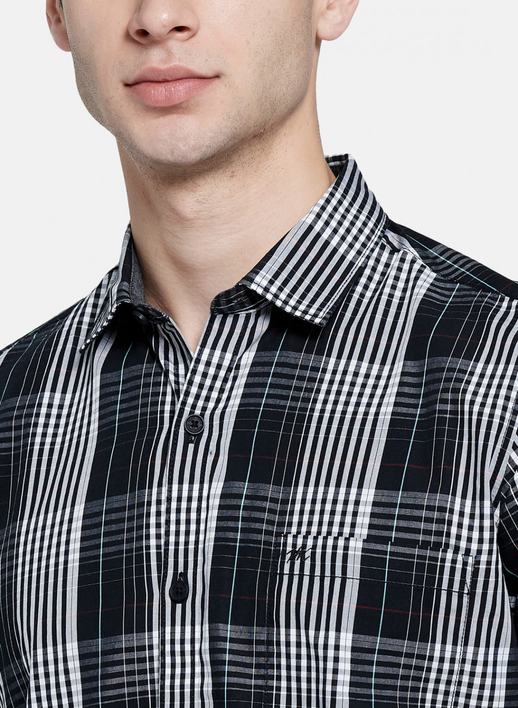 Mens Black Check Shirt