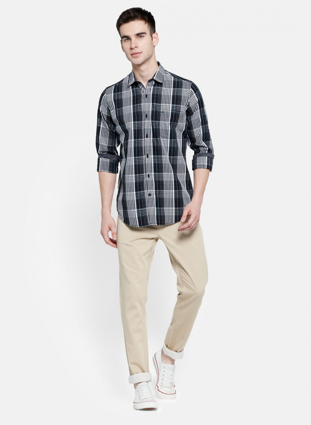 Mens Black Check Shirt