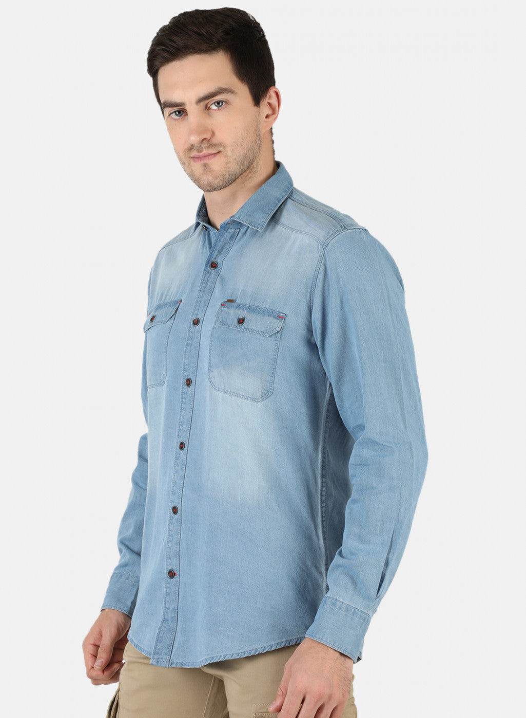Men Blue Solid Shirt