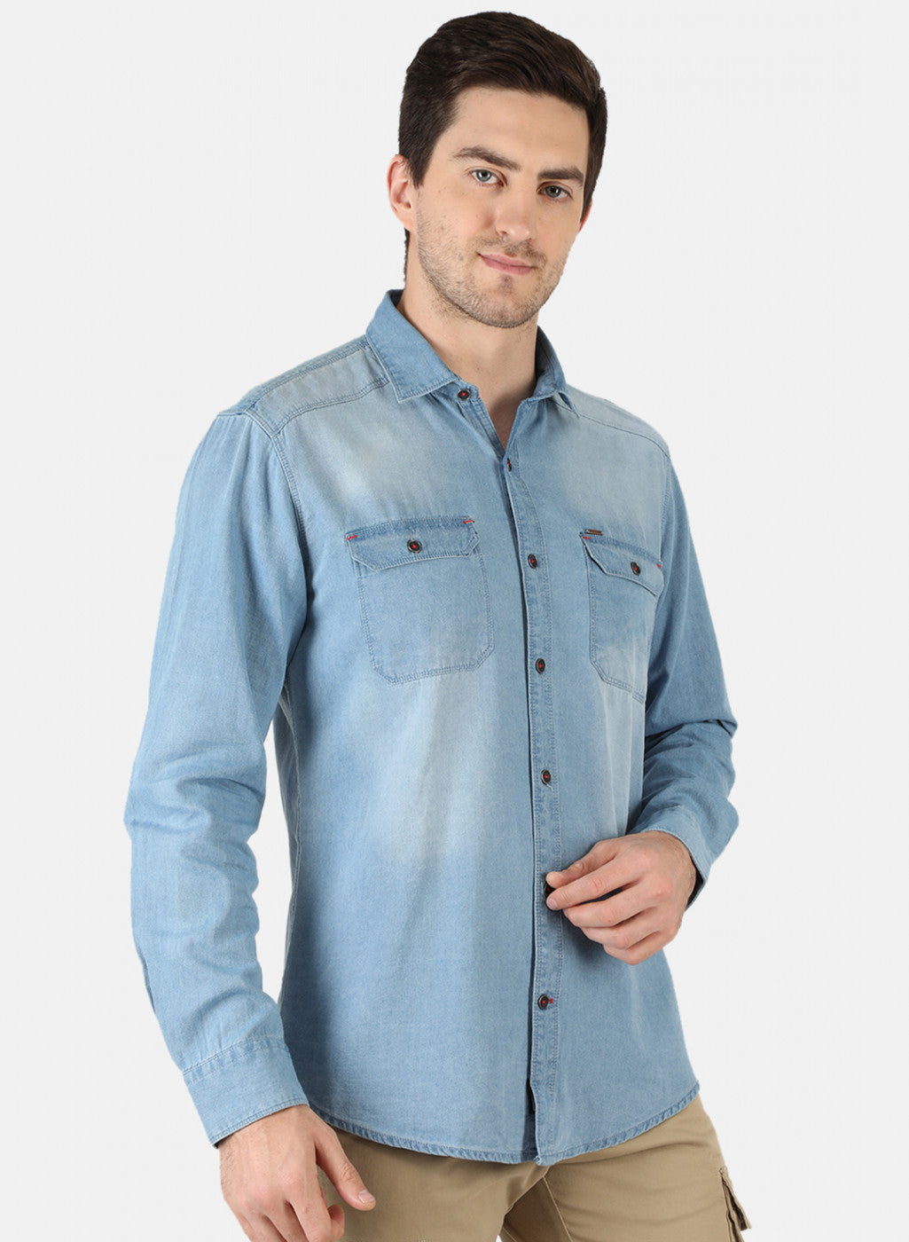Men Blue Solid Shirt
