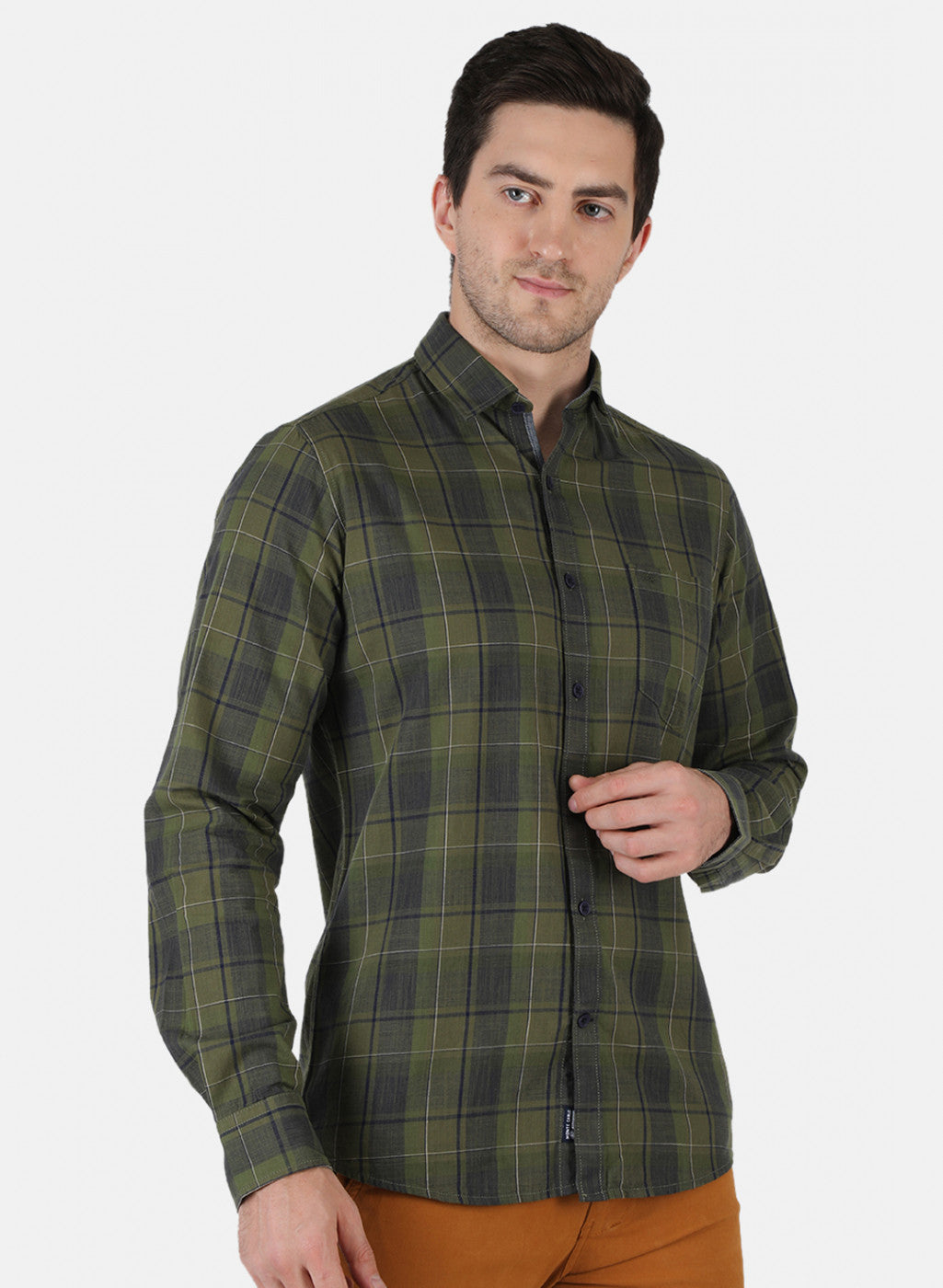 Men Green Check Shirt