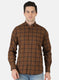 Men Brown Check Shirt