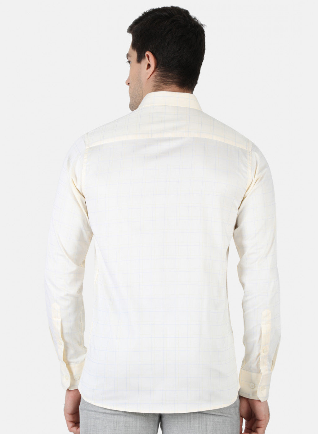 Men Yellow Check Shirt