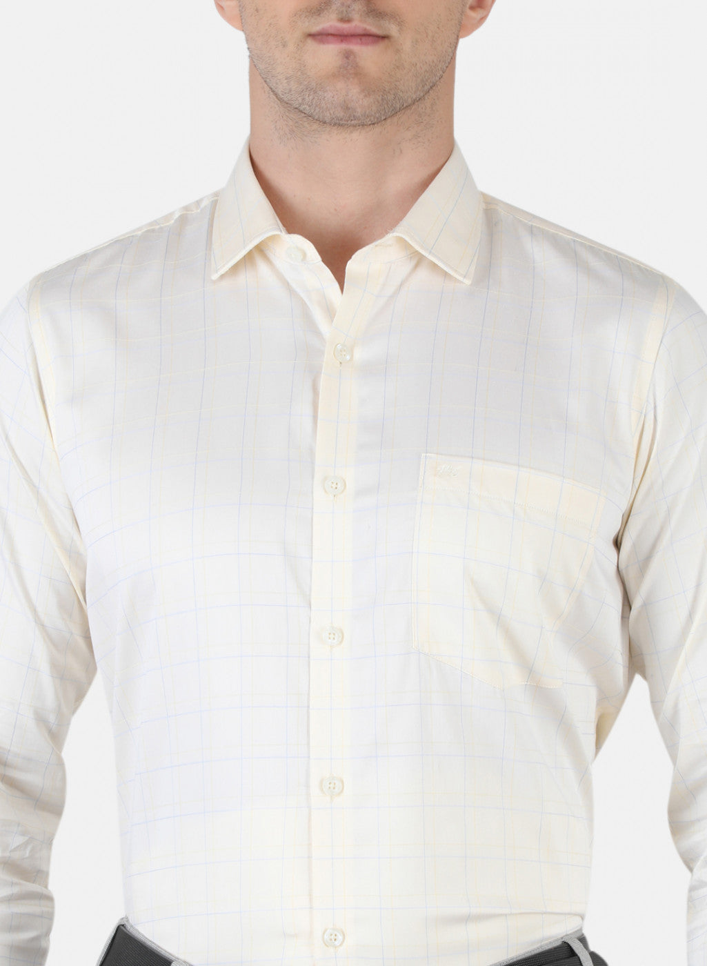 Men Yellow Check Shirt