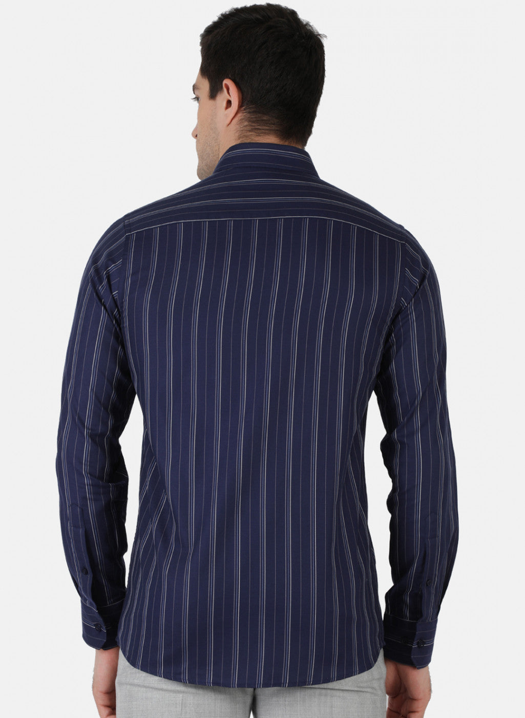 Men NAvy Blue Stripe Shirt