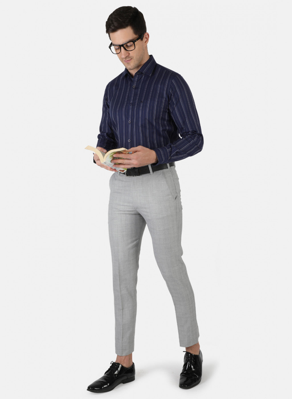 Men NAvy Blue Stripe Shirt
