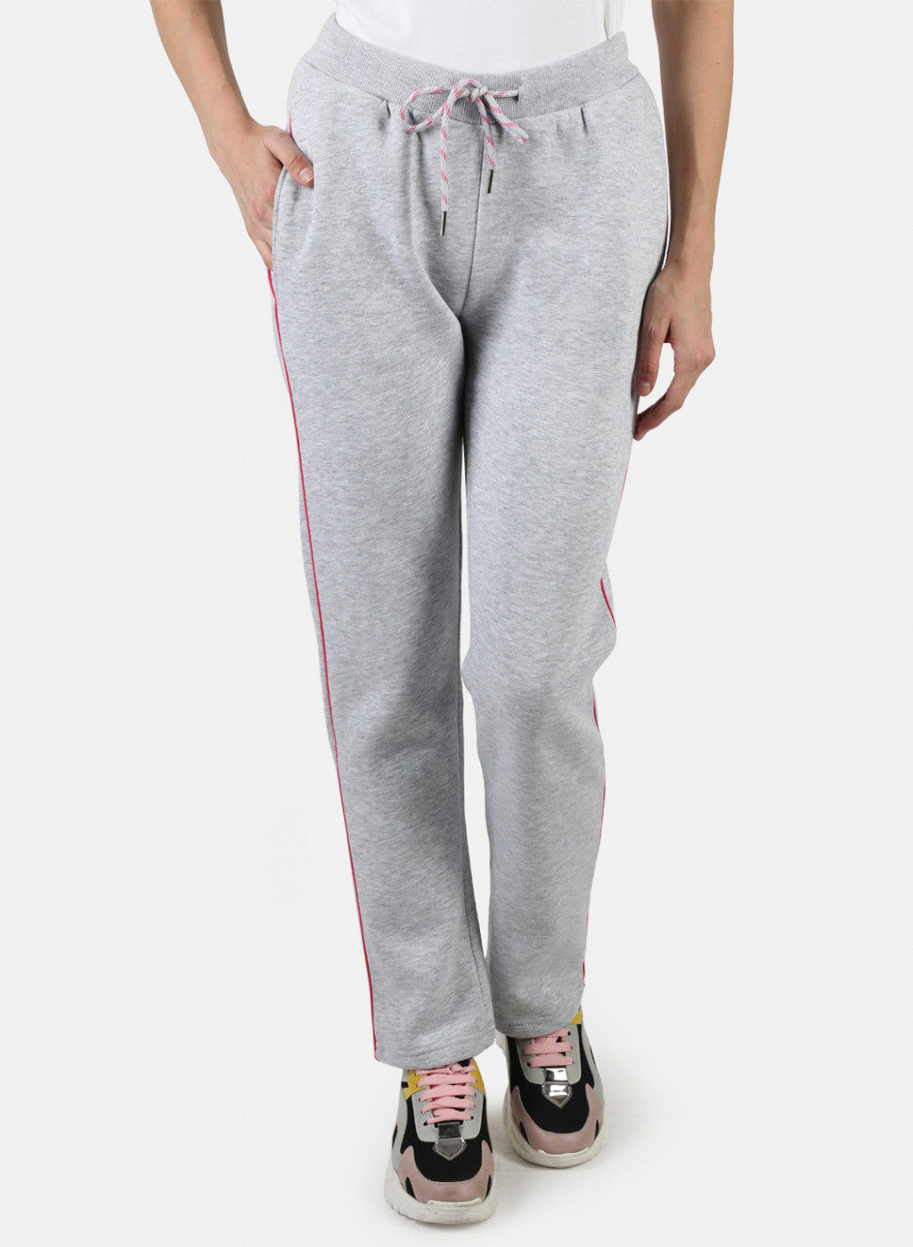Women Grey Solid Winter Lower