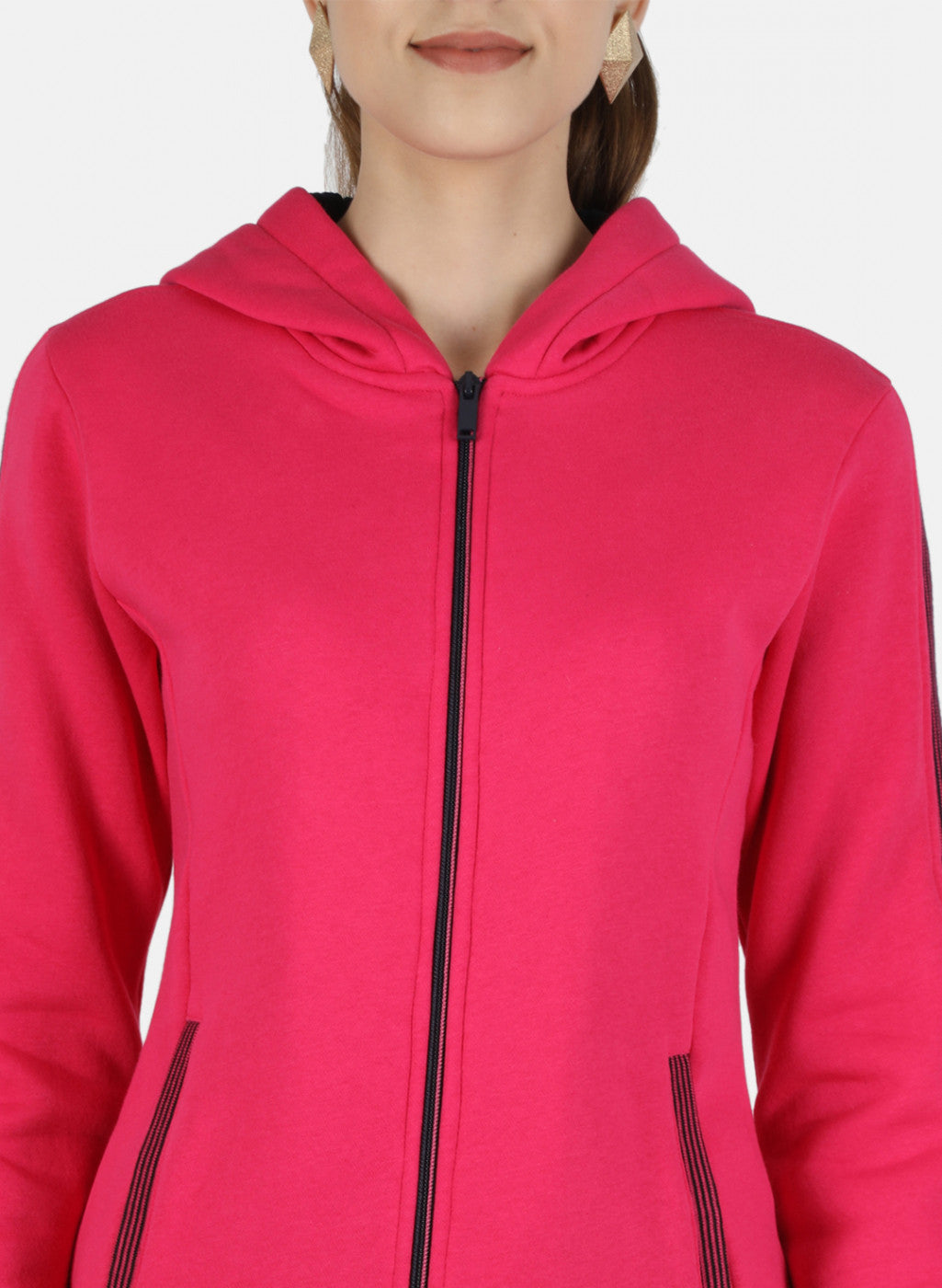 Women Pink Solid Sweatshirt