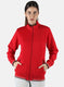 Women Red Solid Sweatshirt