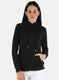 Women Black Solid Sweatshirt