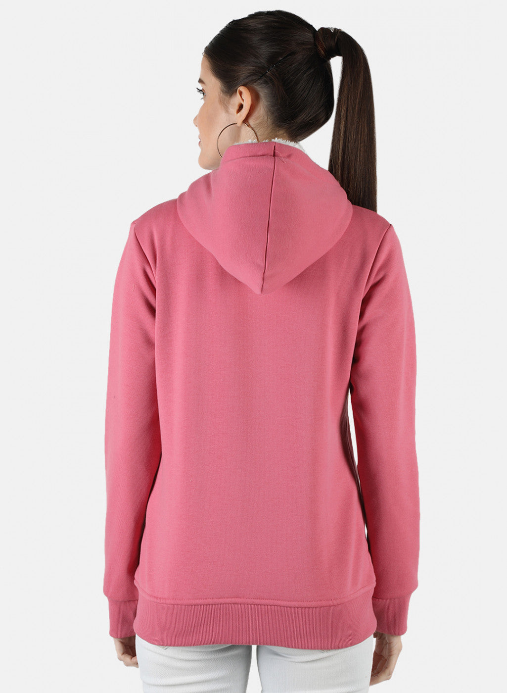 Women Pink Solid Sweatshirt