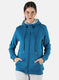 Women Blue Solid Sweatshirt