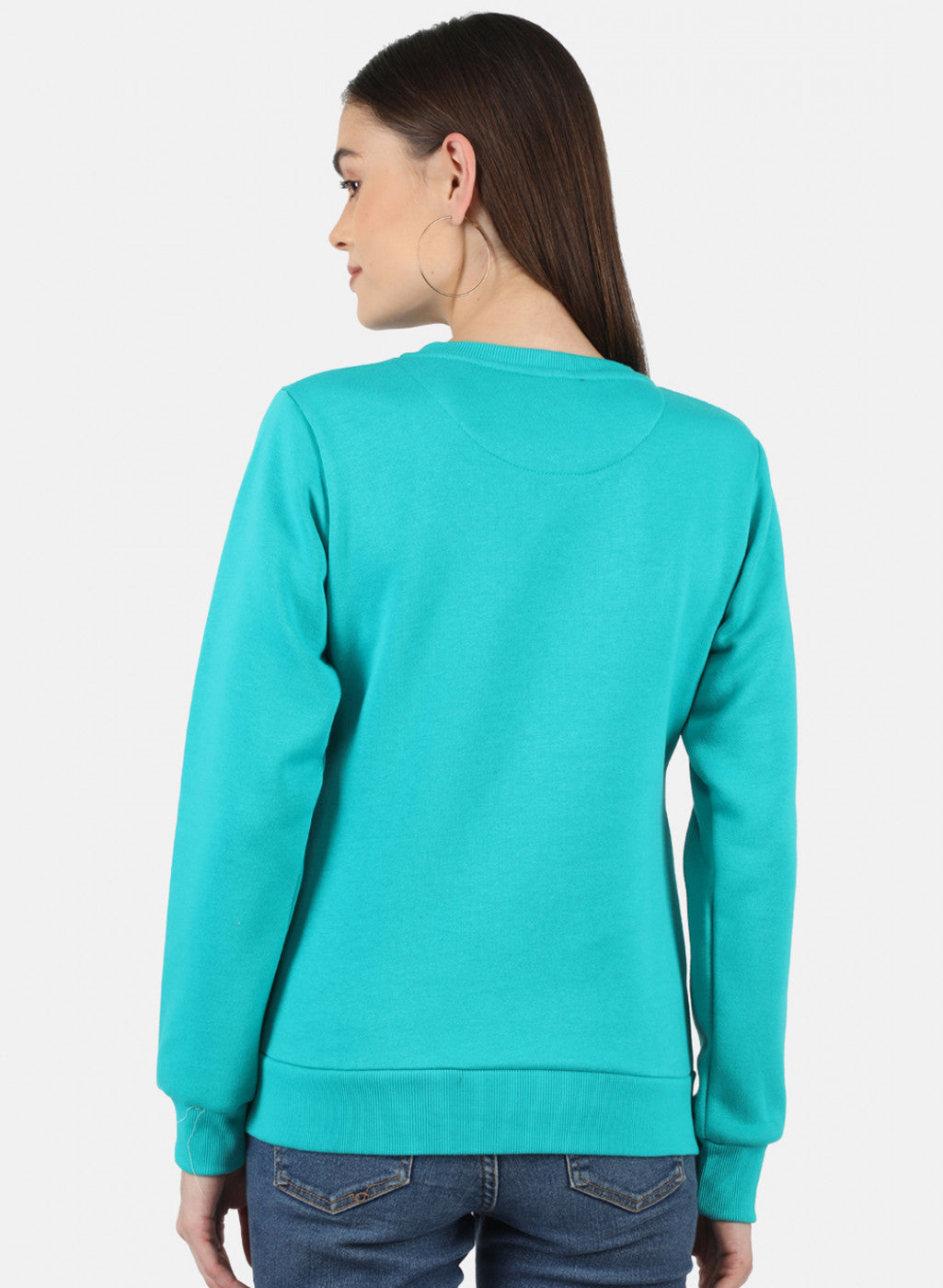 Women Blue Embroidered Sweatshirt
