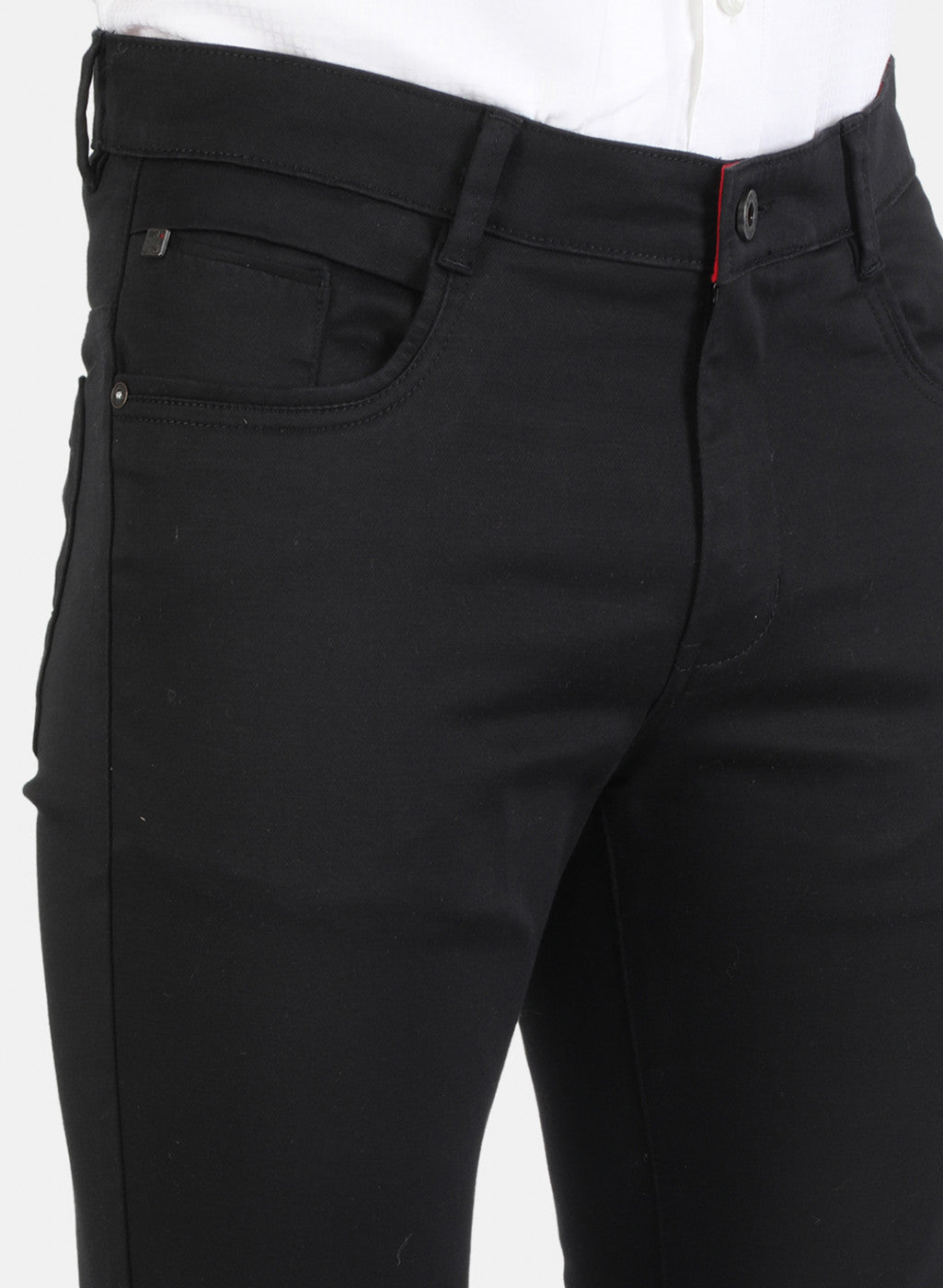 Men Black Solid Trouser