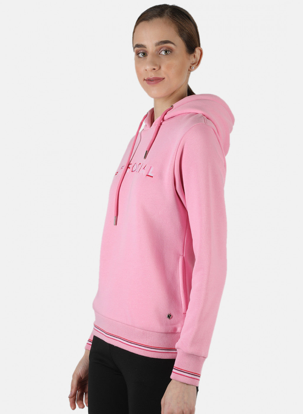 Women Pink Embroidered Sweatshirt