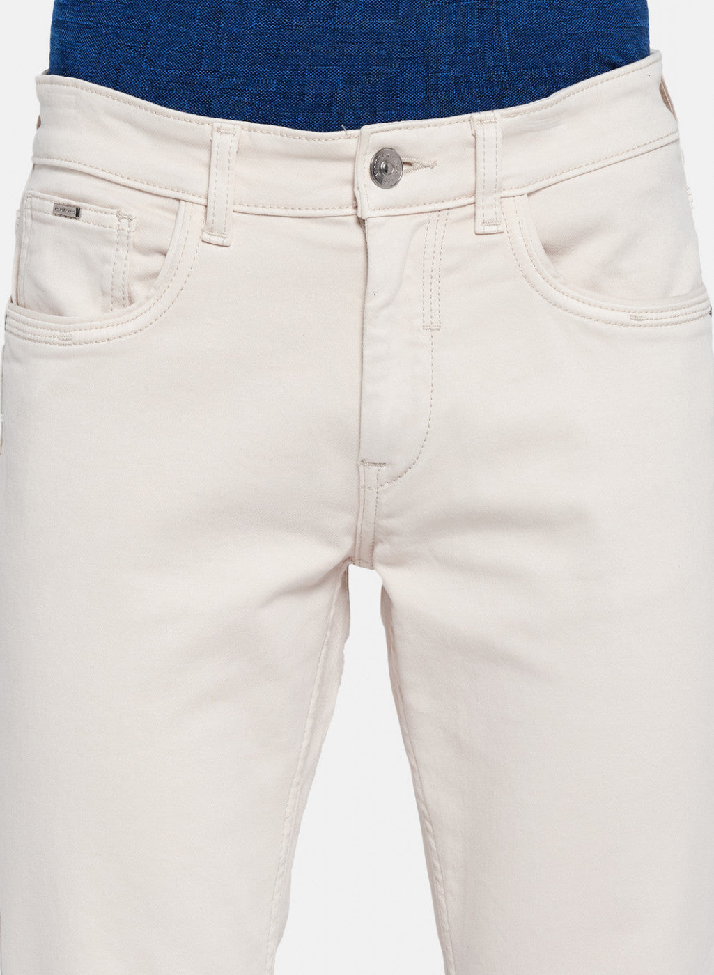 Mens Beige Skinny Fit Trouser