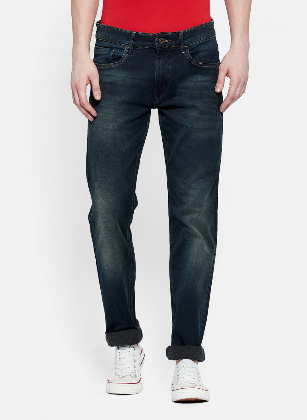 Mens Blue Narrow Fit Trouser