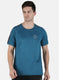 Rock.it Men Blue Plain Round Neck T-Shirt
