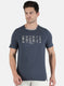 Rock.it Men Navy Blue Self Design Round Neck T-Shirt