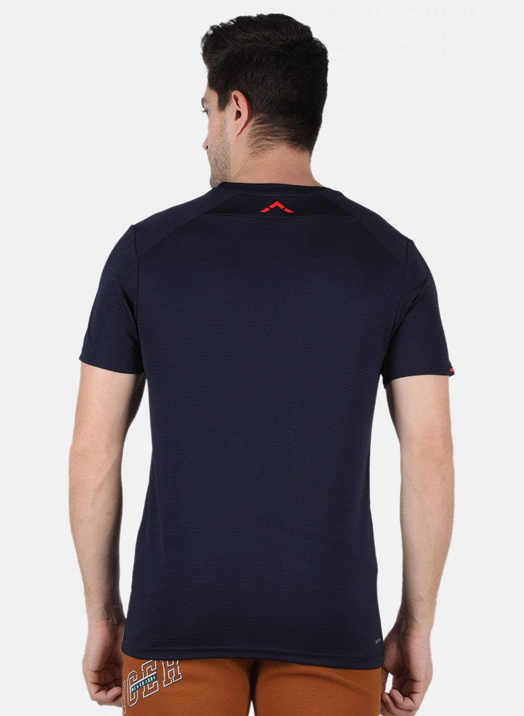Rock.it Men Navy Blue Self Design Round Neck T-Shirt