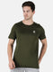 Rock.it Men Olive Self Design Round Neck T-Shirt