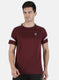Rock.it Men Maroon Self Design Round Neck T-Shirt