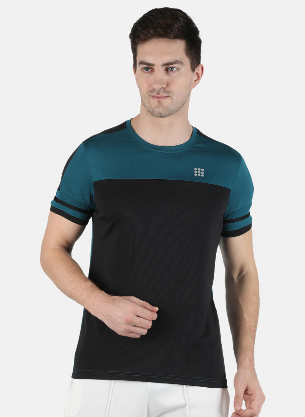 Rock.it Men Blue Self Design Round Neck T-Shirt