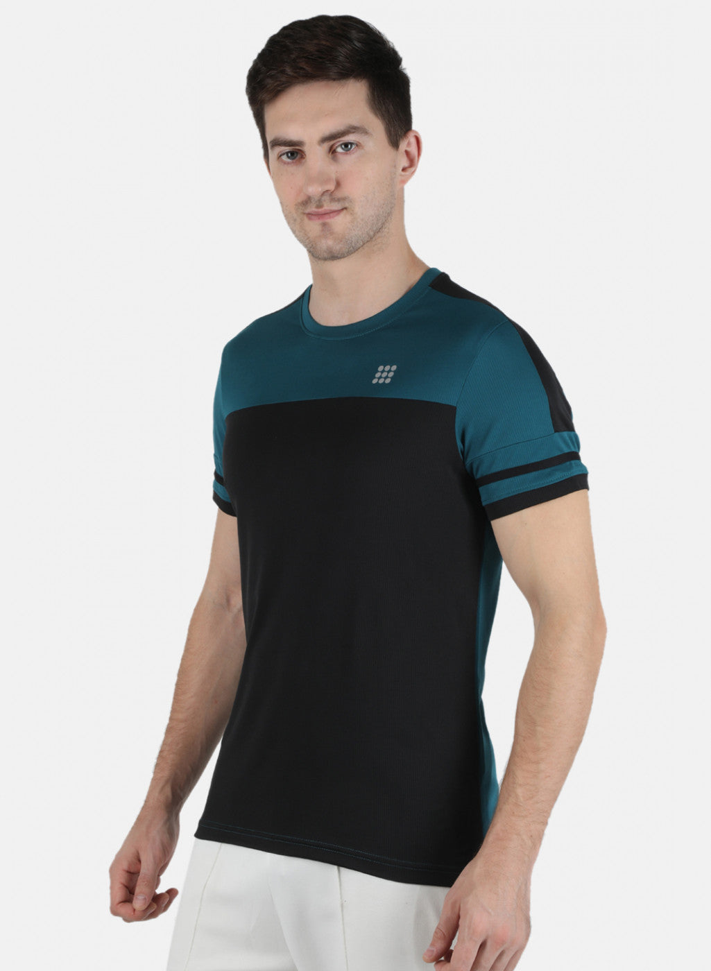 Rock.it Men Blue Self Design Round Neck T-Shirt