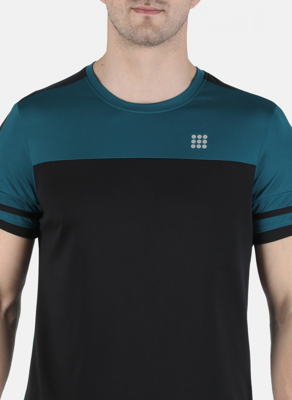 Rock.it Men Blue Self Design Round Neck T-Shirt