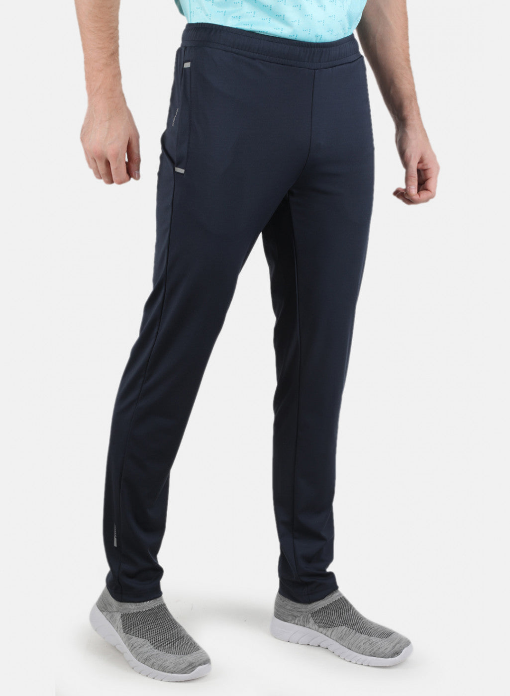 Rock.it Men Navy Blue Plain Track Pant