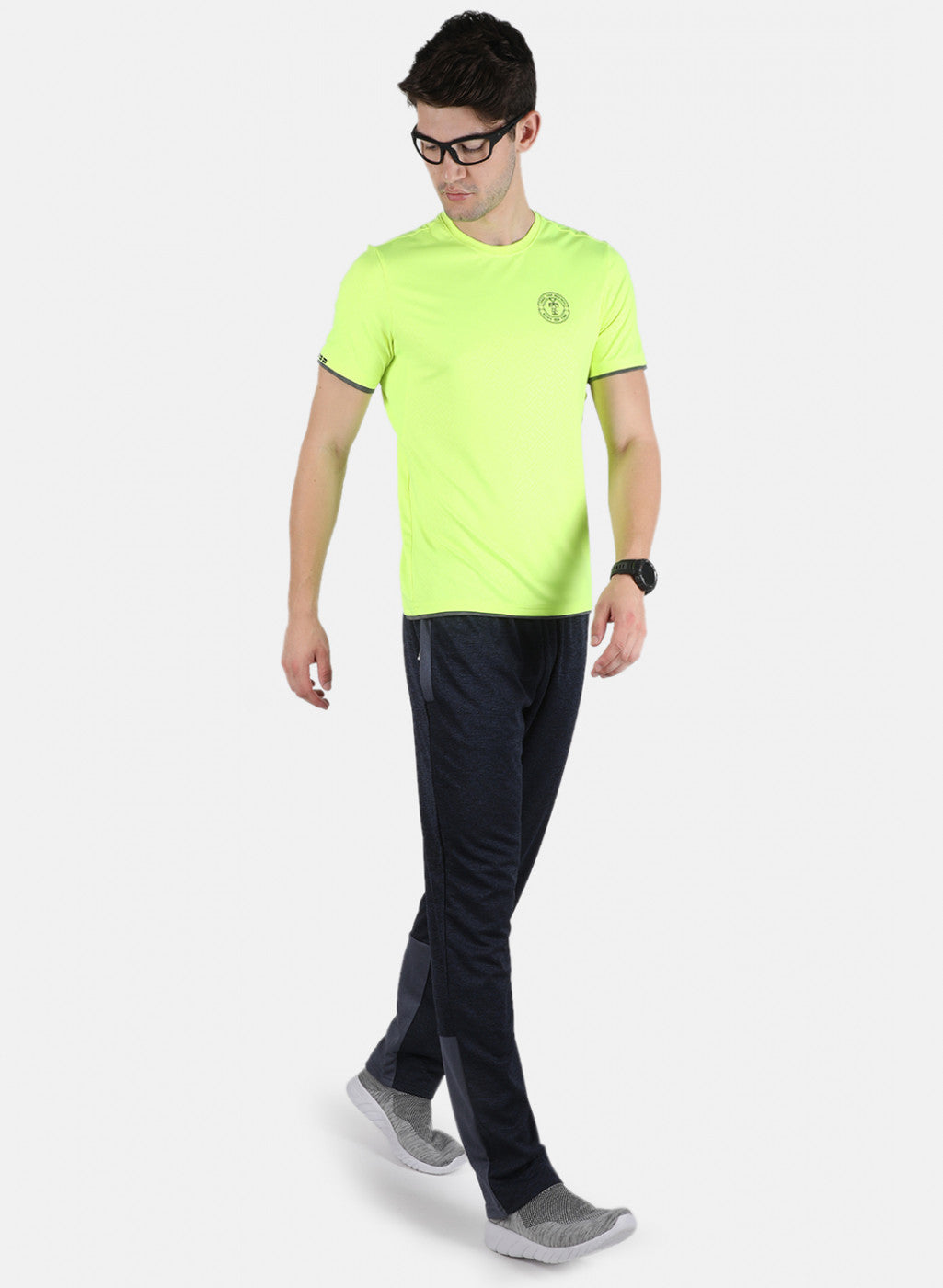 Rock.it Men Navy Blue Self Design Track Pant