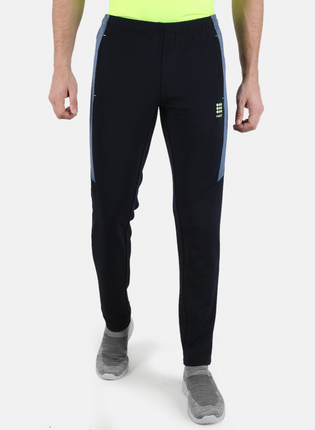 Buy Men Navy Blue Self Design Track Pant Online in India - Rock.it