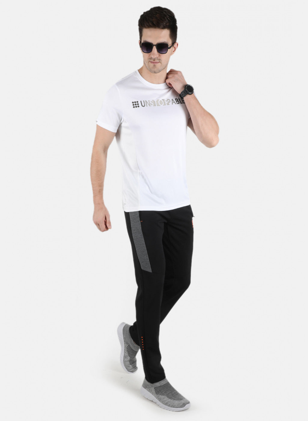Rock.it Men Black Self Design Track Pant