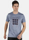 Rock.it Men Aqua Blue Self Design Round Neck T-Shirt