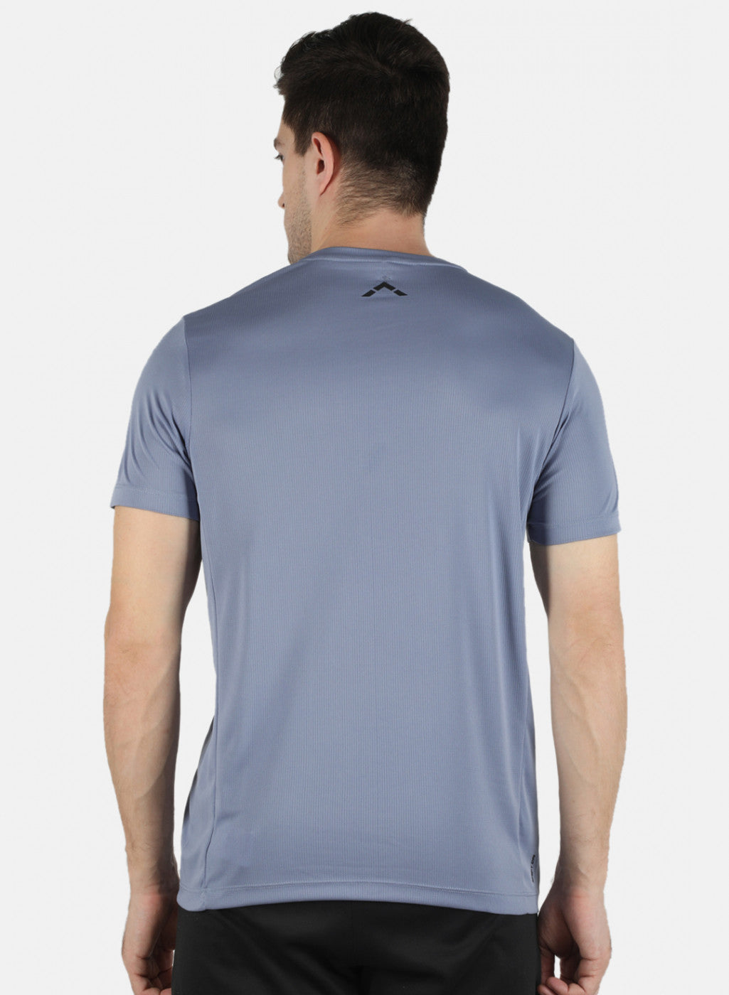 Rock.it Men Aqua Blue Self Design Round Neck T-Shirt