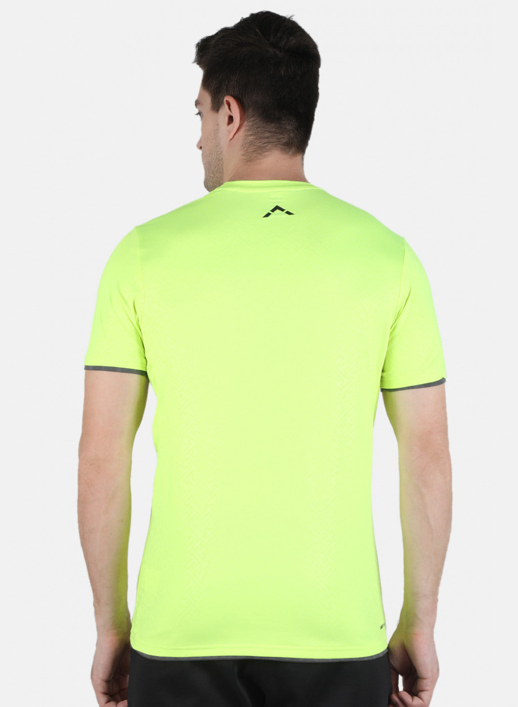 Rock.it Men Neon Green Self Design Round Neck T-Shirt