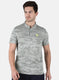 Rock.it Men Grey Self Design Collar T-Shirt
