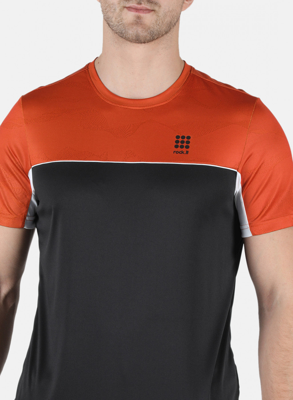 Rock.it Men Black Self Design Round Neck T-Shirt