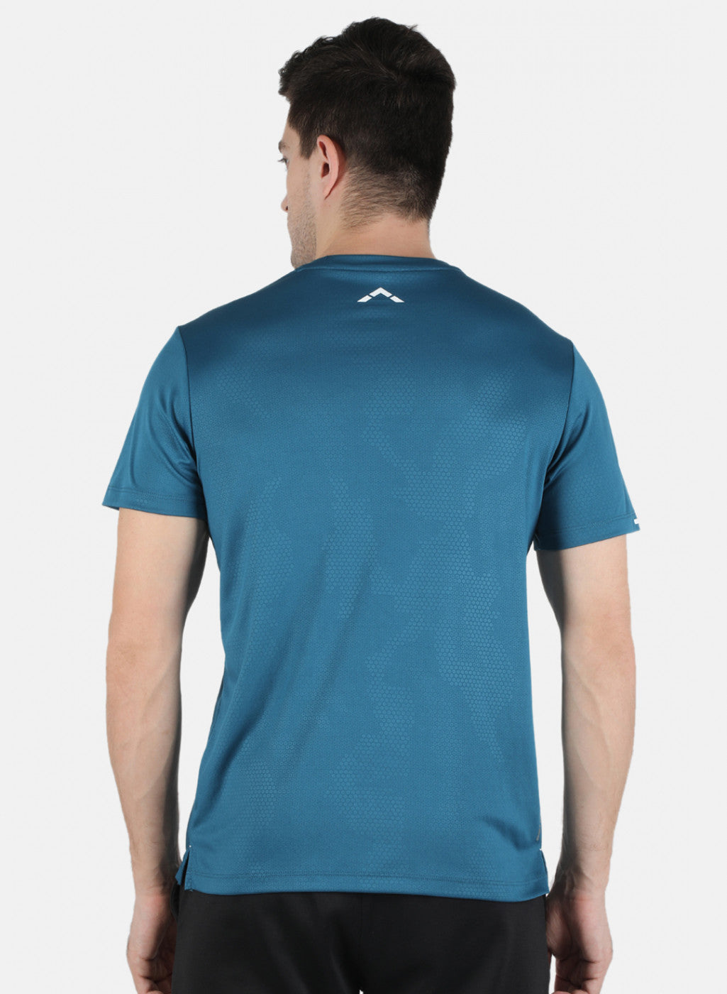 Rock.it Men Blue Self Design Round Neck T-Shirt