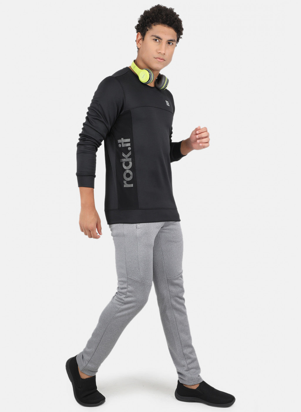 Rock.it Men Black Printed Sweatshirt