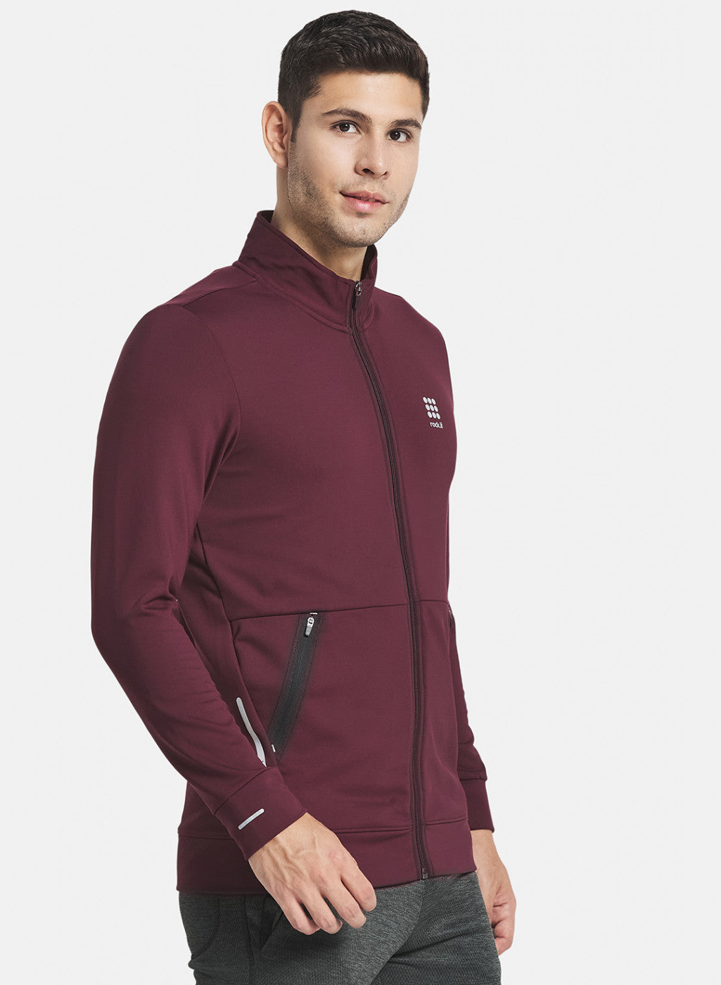 Rock.it Men Maroon Solid Sweatshirt