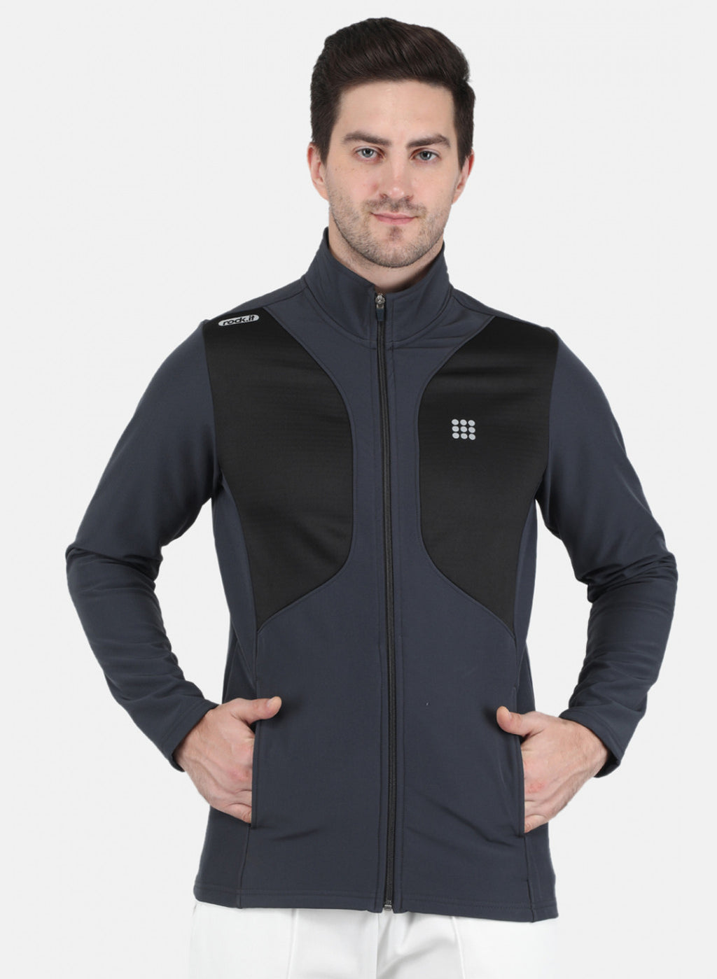 Rock.it Men Grey Solid Sweatshirt