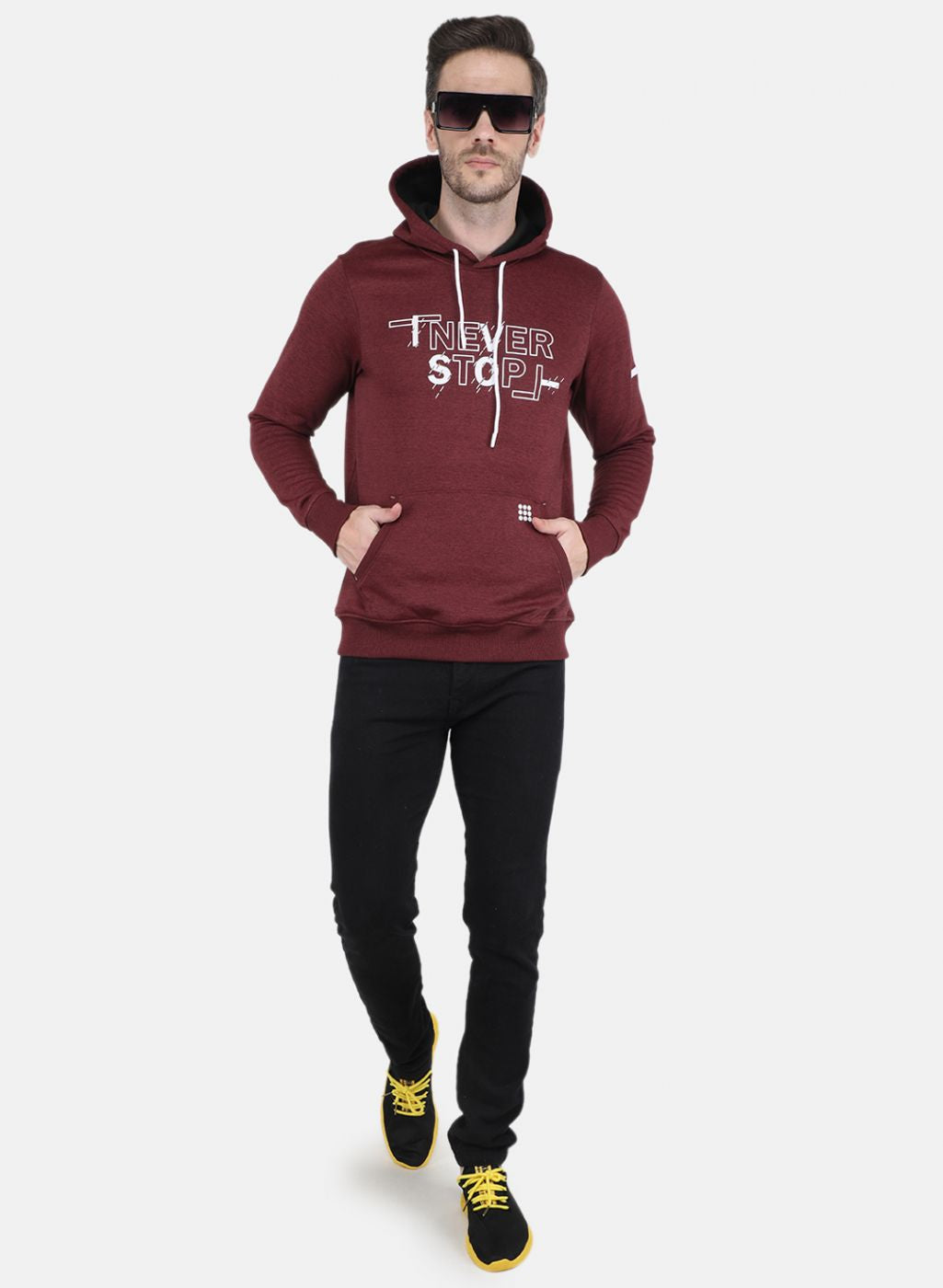 Rock.it Men Maroon Printed Sweatshirt
