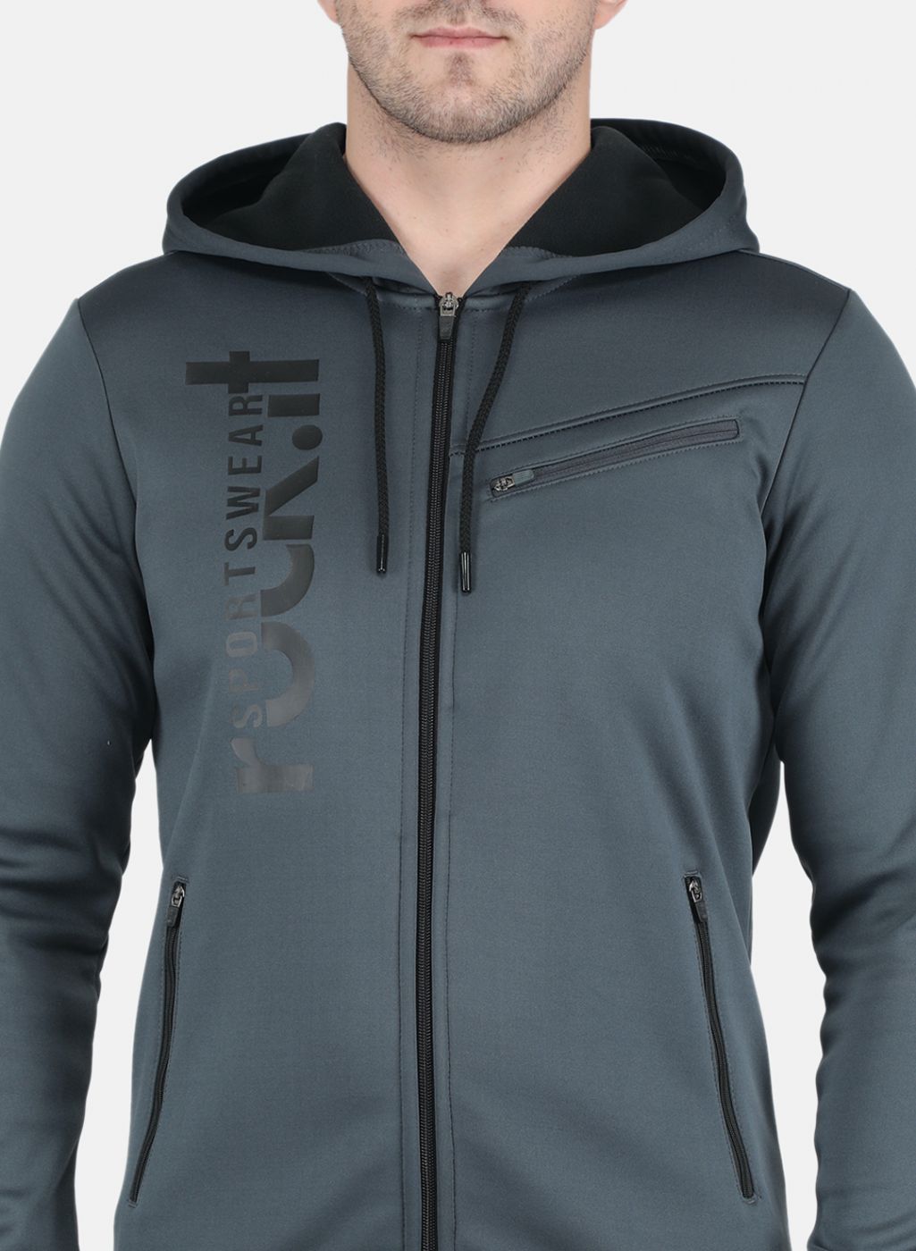 Rock.it Men Grey Printed Sweatshirt