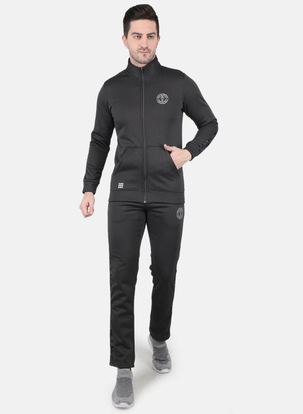 Rock.it Men Grey Solid Tracksuit