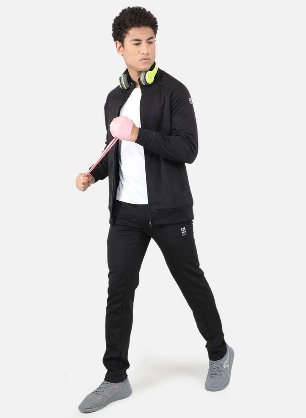 Rock.it Men Black Self Tracksuit