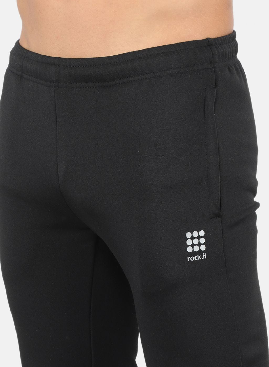 Rock.it Men Black Self Tracksuit