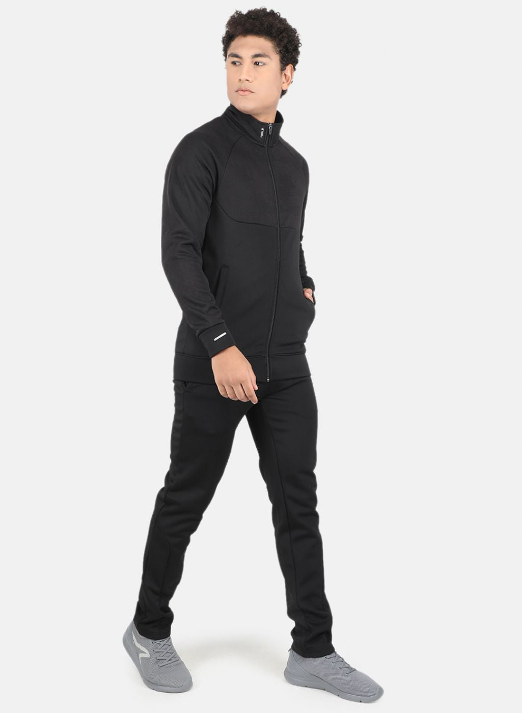 Rock.it Men Black Self Tracksuit