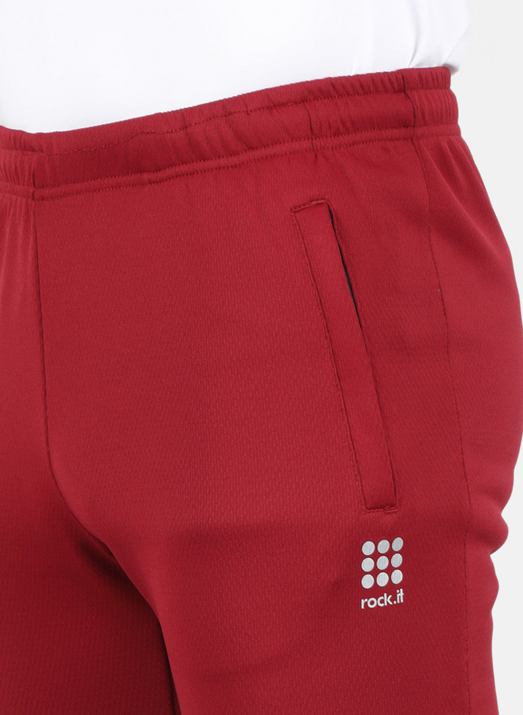 Rock.it Men Maroon Solid Trackpant